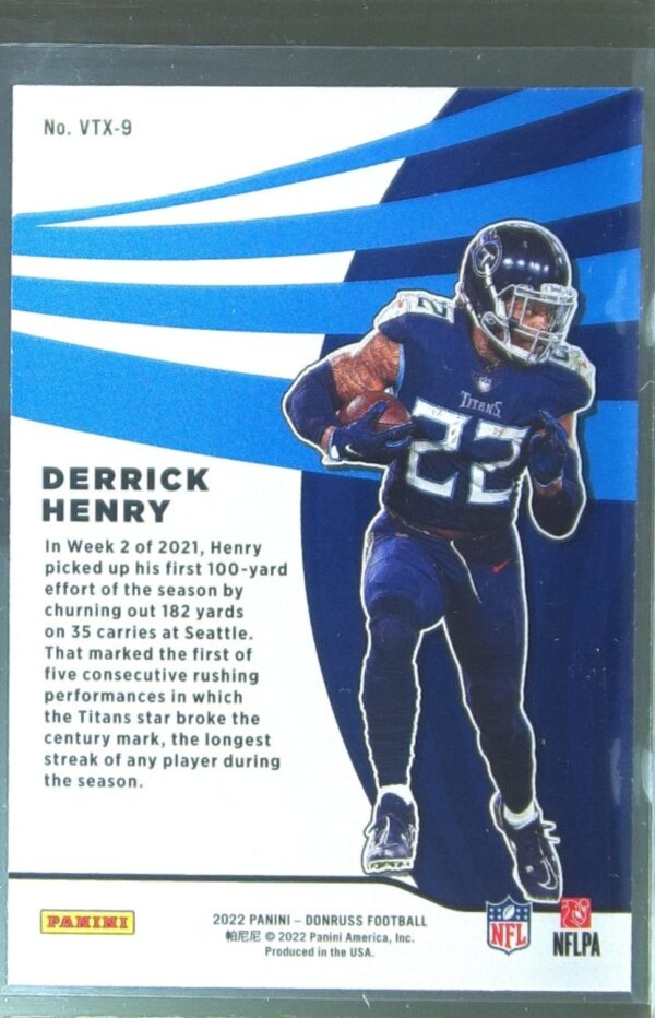 2022 Donruss Derrick Henry #VTX-9 Titans Vortex Galactic - Image 3