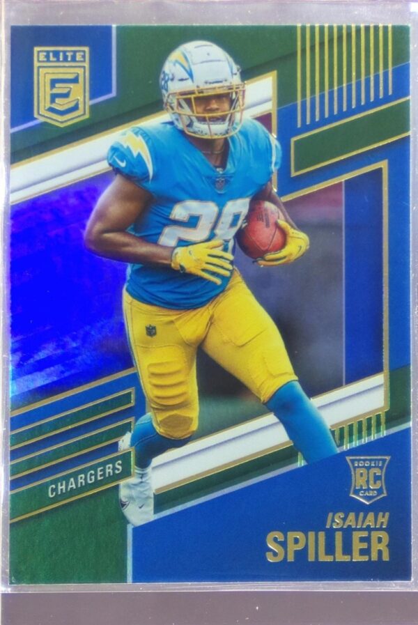 2022 Donruss Elite Isaiah Spiller Green RC #109 Chargers