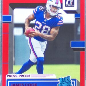 2022 Donruss James Cook Press Proof Red RC #315 Bills