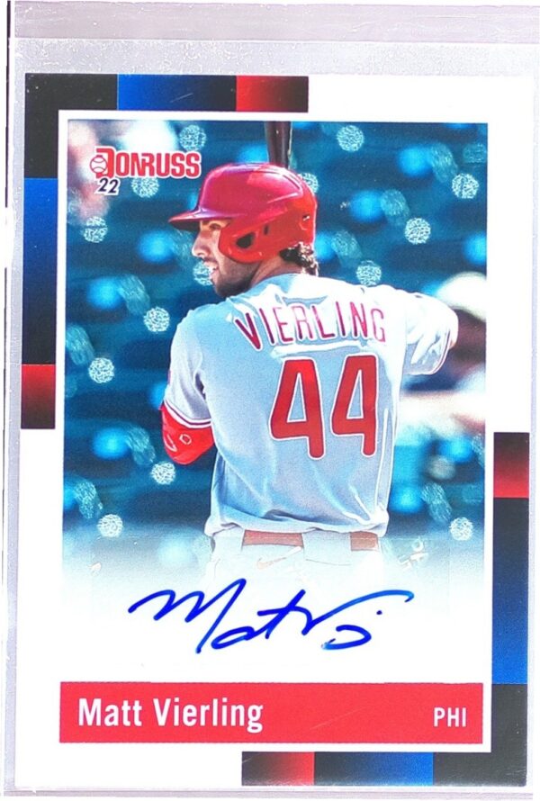 2022 Donruss Matt Vierling Auto #R88S-MV Phillies Retro 1988 Signatures