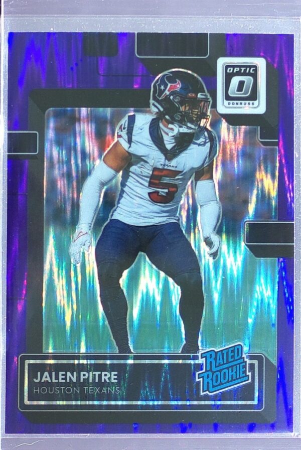 2022 Donruss Optic Jalen Pitre Purple Shock RC #260 Texans
