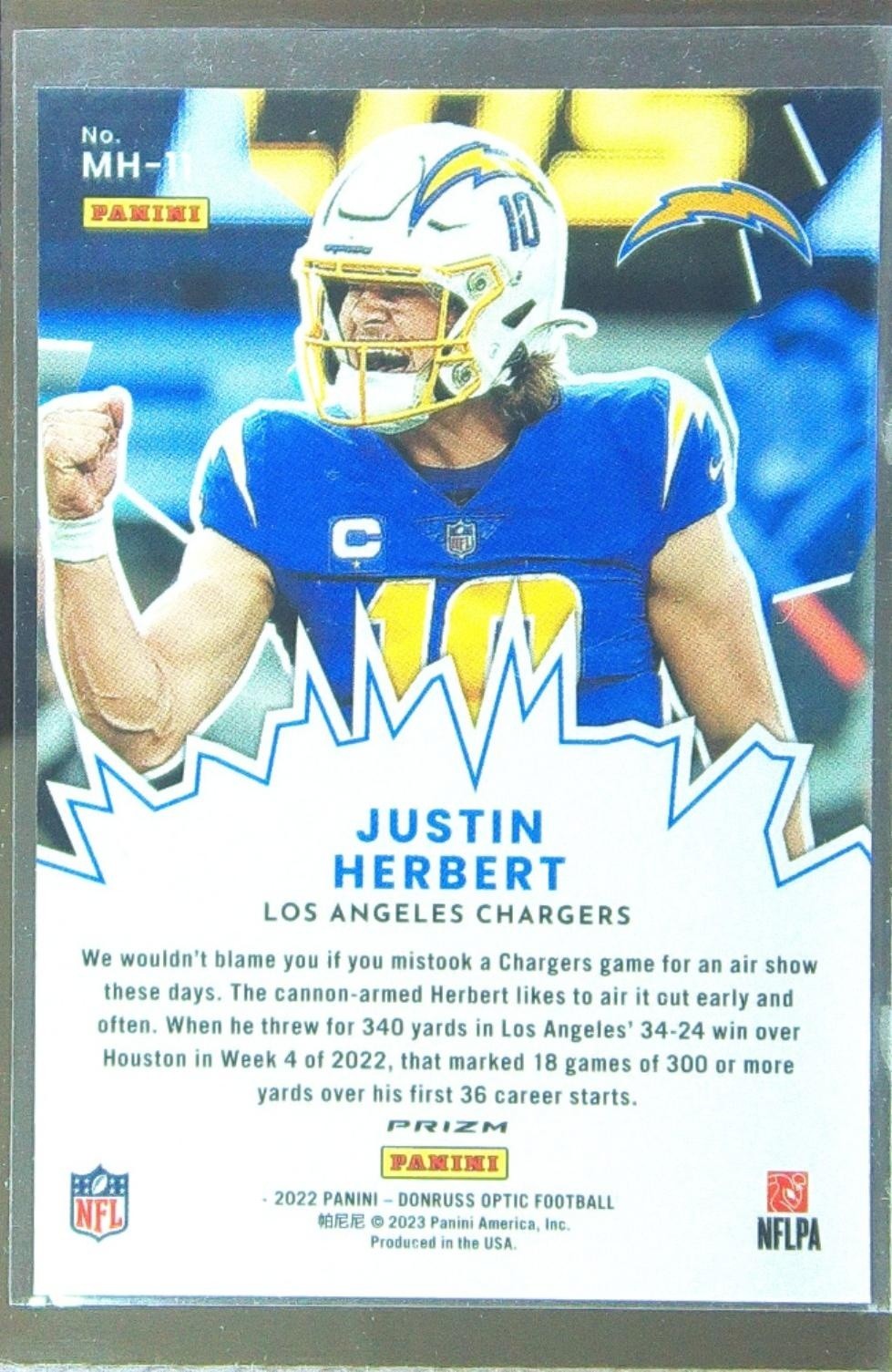2022 Donruss Optic Justin Herbert #MH-11 Chargers My House! - Image 3