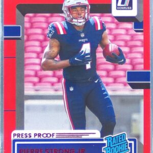 2022 Donruss Pierre Strong Jr. Red Press Proof RC #341 Patriots
