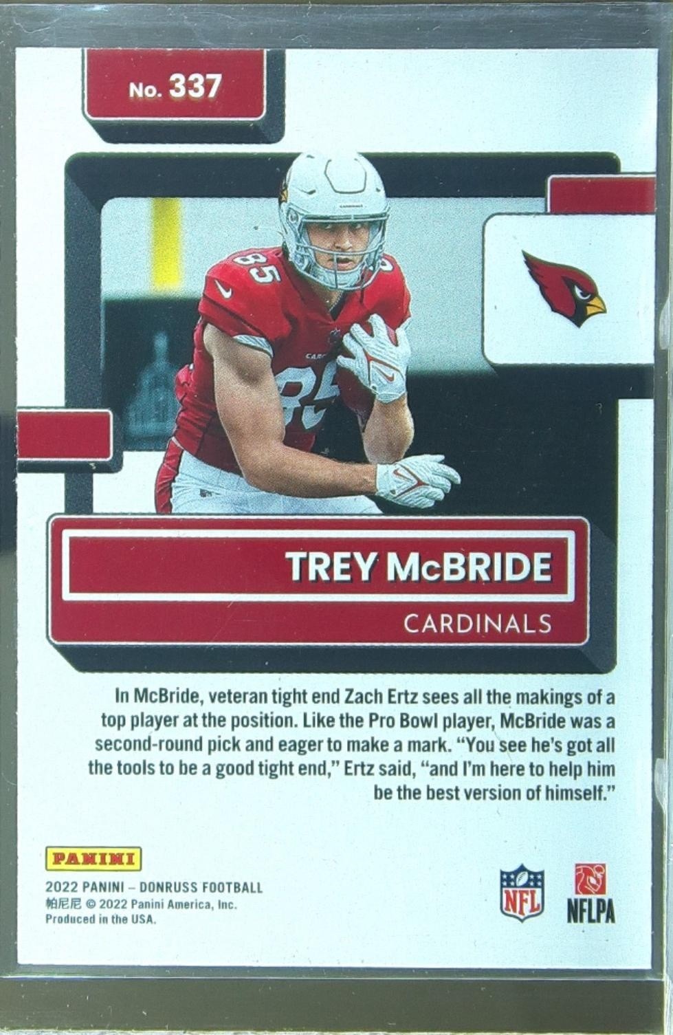 2022 Donruss Trey McBride RC #337 Cardinals - Image 3
