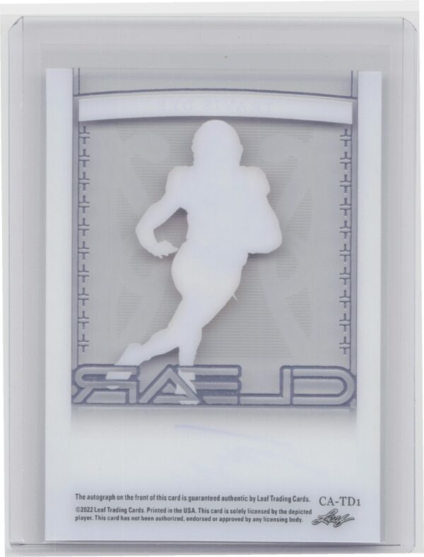2022 Leaf Trinity Travis Dye Auto /99 #CA-TD1 Ducks Clear Autographs Silver - Image 3