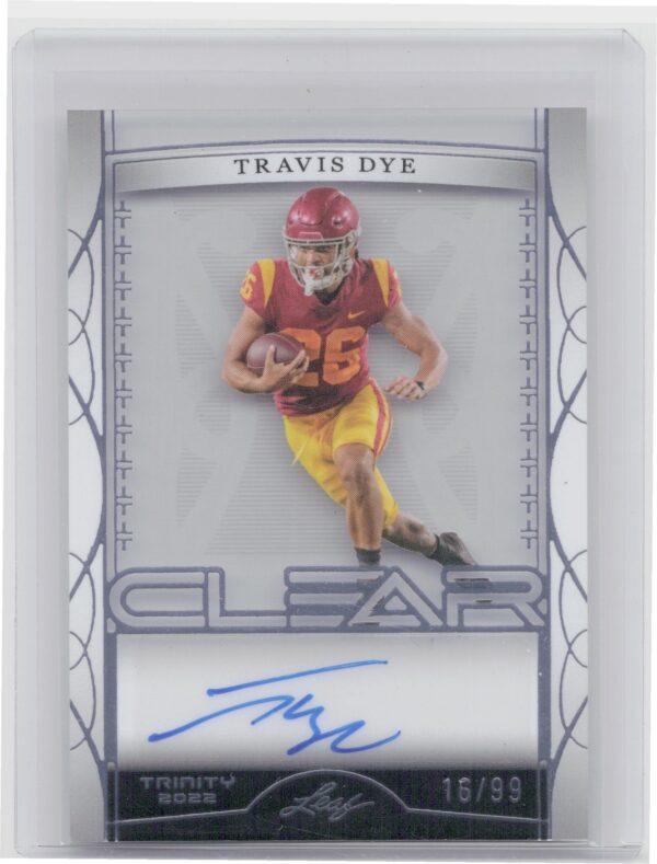 2022 Leaf Trinity Travis Dye Auto /99 #CA-TD1 Ducks Clear Autographs Silver
