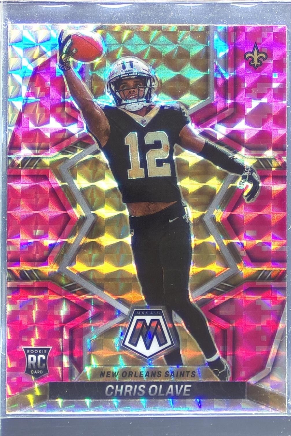 2022 Mosaic Chris Olave Mosaic Camo Pink RC #313 Saints