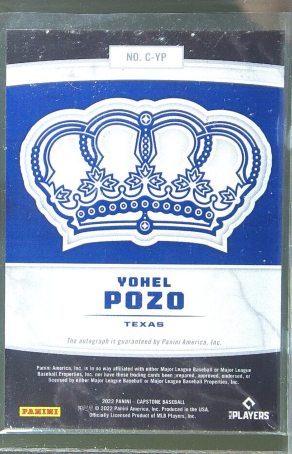2022 Panini Capstone Yohel Pozo Auto #C-YP Rangers Crown Autographs - Image 3