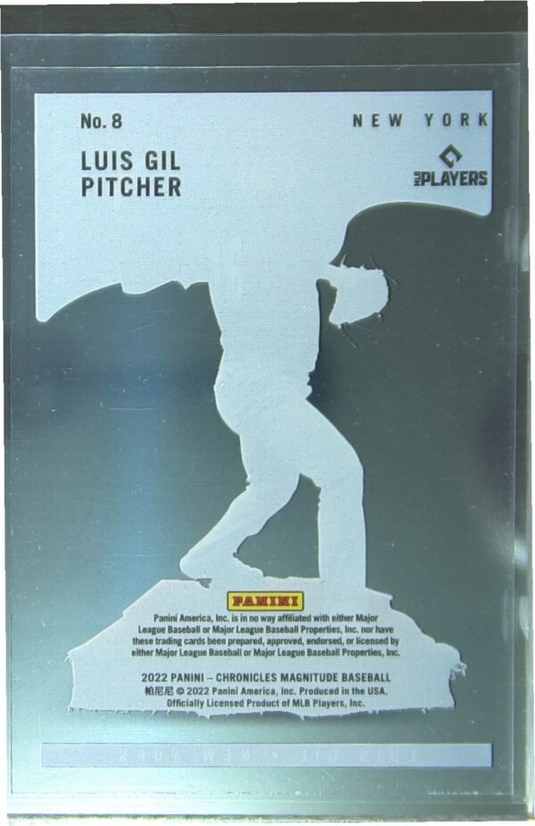 2022 Panini Chronicles Luis Gil RC #8 Yankees Magnitude - Image 3