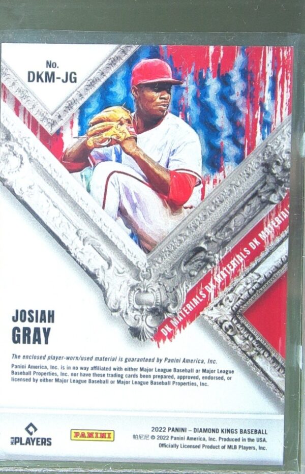 2022 Panini Diamond Kings Josiah Gray JSY #DKM-JG Nationals DK Materials - Image 3