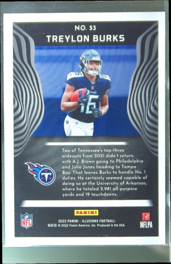 2022 Panini Illusions Treylon Burks RC #53 Titans - Image 3