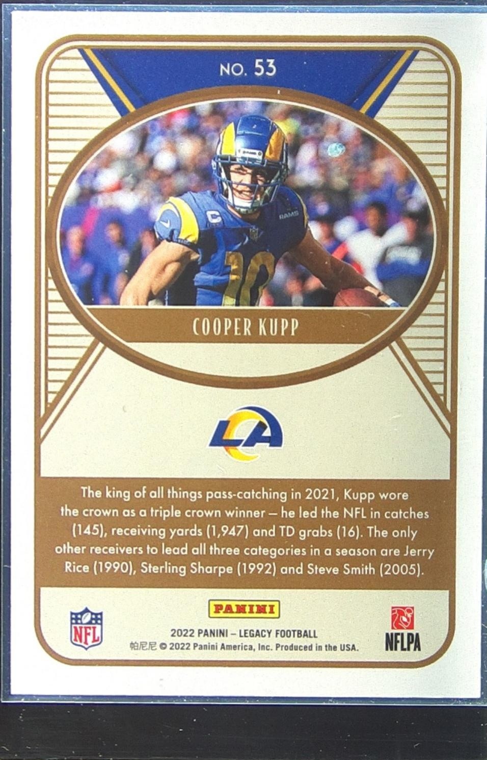 2022 Panini Legacy Cooper Kupp Indigo /25 #53 Rams - Image 3