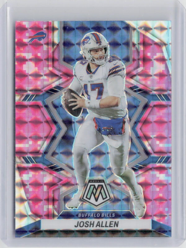 2022 Panini Mosaic Josh Allen Mosaic Camo Pink #20 Bills