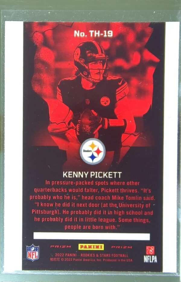 2022 Panini Rookies & Stars Kenny Pickett RC #TH-19 Steelers Thrillers Silver - Image 3