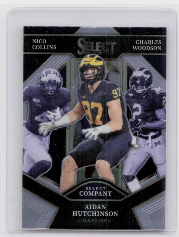 2022 Panini Select Draft Picks Aidan Hutchinson / Charles Woodson / Nico Collins