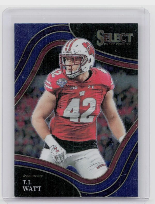 2022 Panini Select Draft Picks T.J. Watt Blue (Retail Base) #132 Badgers