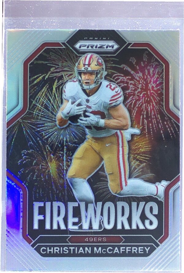 2022 Prizm Christian McCaffrey #F-10 49ers Fireworks Prizm Silver