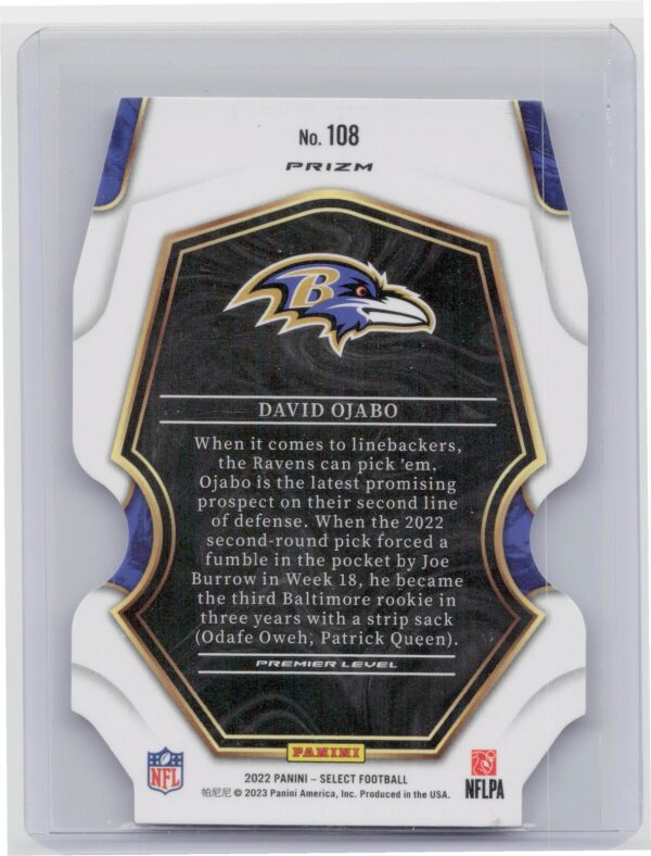 2022 Prizm David Ajabo  2022 Sectext Rex White and Blue Die Cut David Ajabo #40 - Image 3