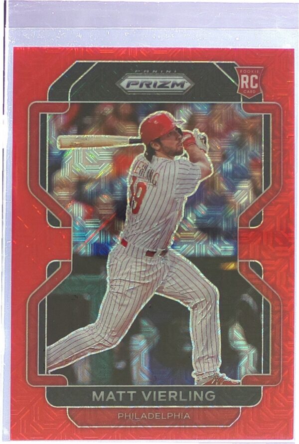 2022 Prizm Matt Vierling Red Mojo Prizm /149 RC #1 Phillies
