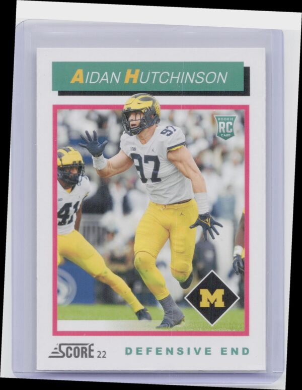 2022 Score Aidan Hutchinson 1992 Throwback Rookie #TB6 Wolverines