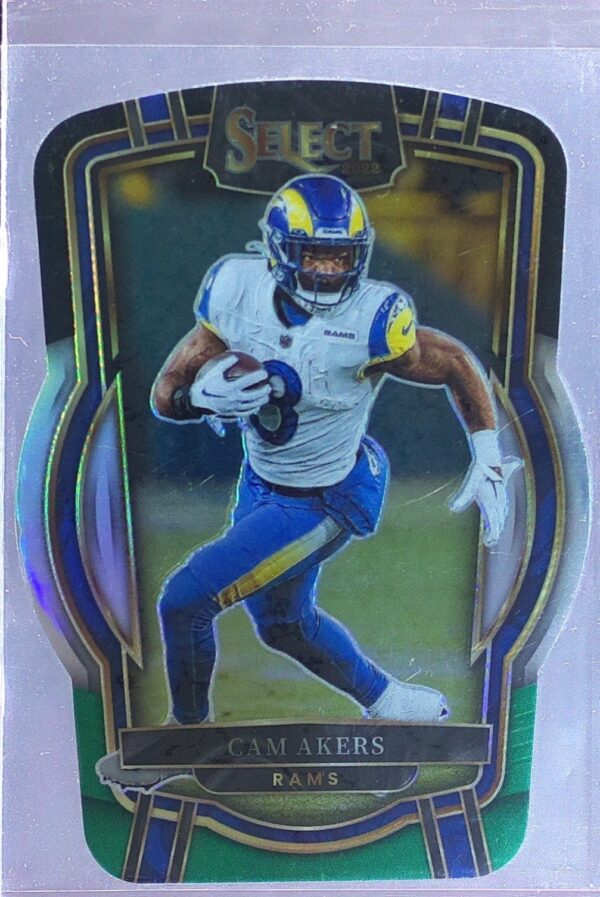 2022 Select Cam Akers Black and Green Prizm Die Cut #242 Rams