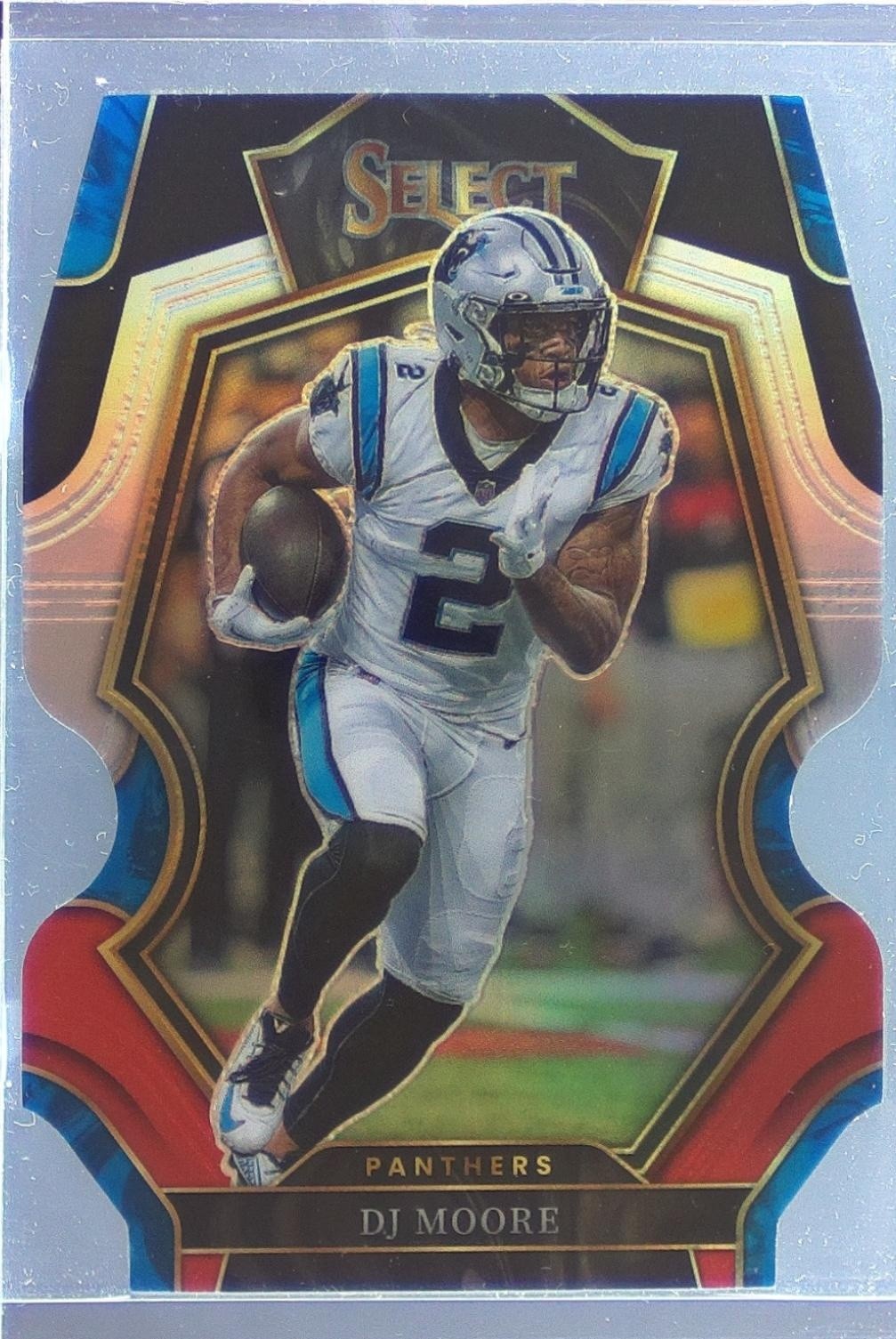 2022 Select DJ Moore Black and Red Prizm Die Cut #114 Panthers