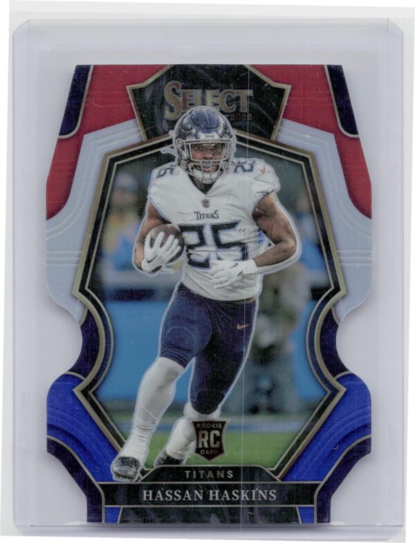 2022 Select Hassan Haskins Red and Blue Prizm Die Cut #196 Titans