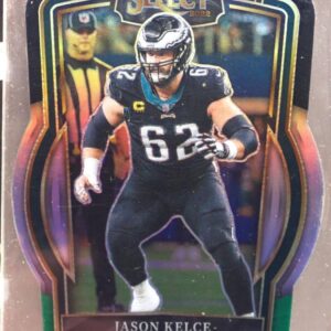 2022 Select Jason Kelce Black and Green Prizm Die Cut #220 Eagles