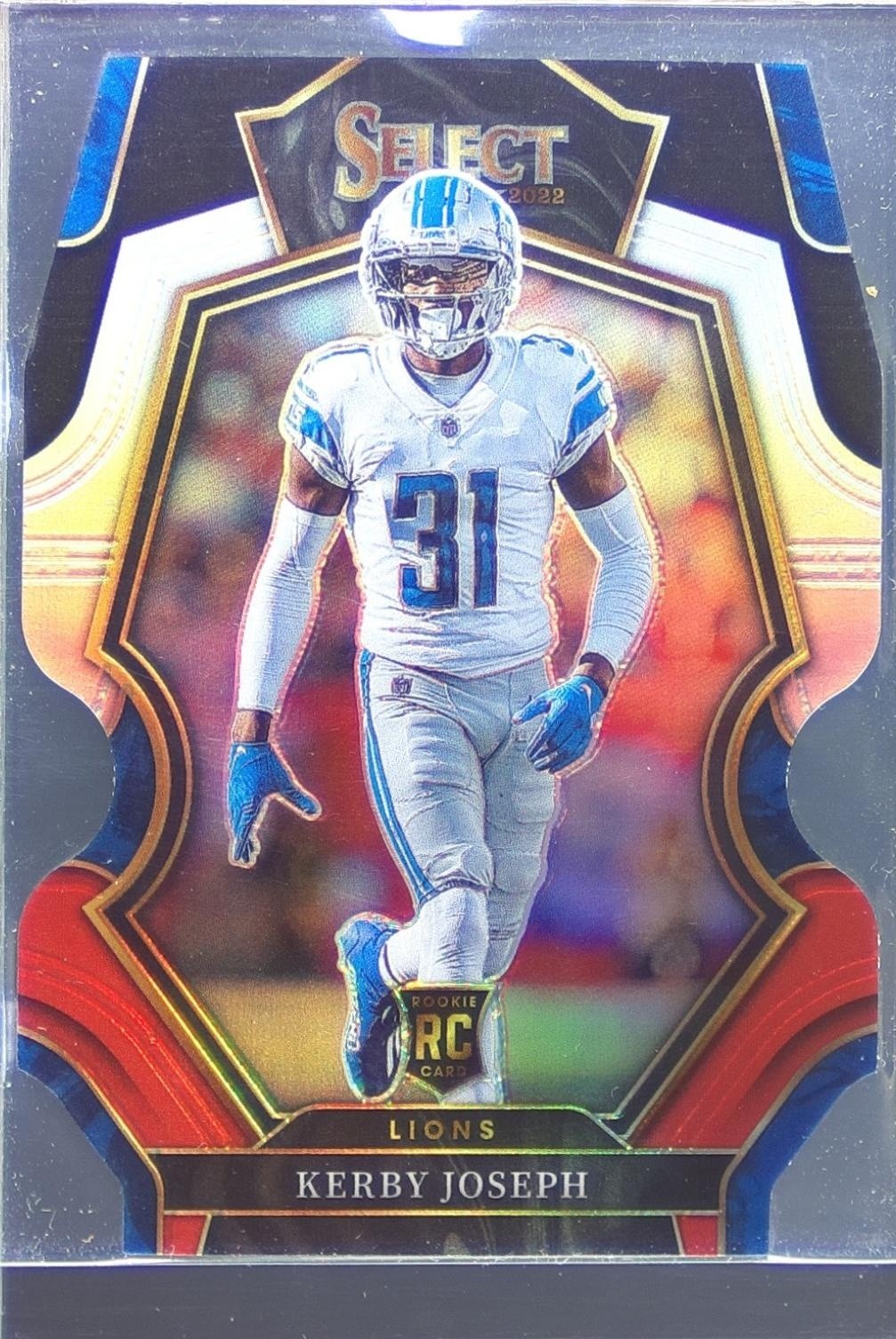2022 Select Kerby Joseph Black and Red Prizm Die Cut RC #135 Lions