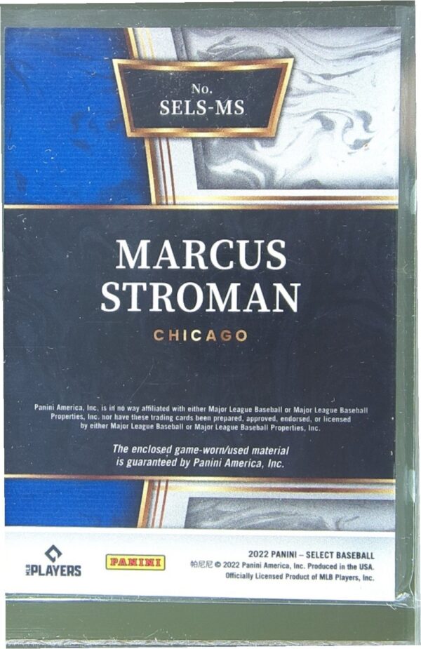 2022 Select Marcus Stroman JSY #SELS-MS Cubs Select Swatches - Image 3