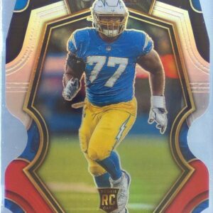2022 Select Zion Johnson Black and Red Prizm Die Cut RC #156 Chargers