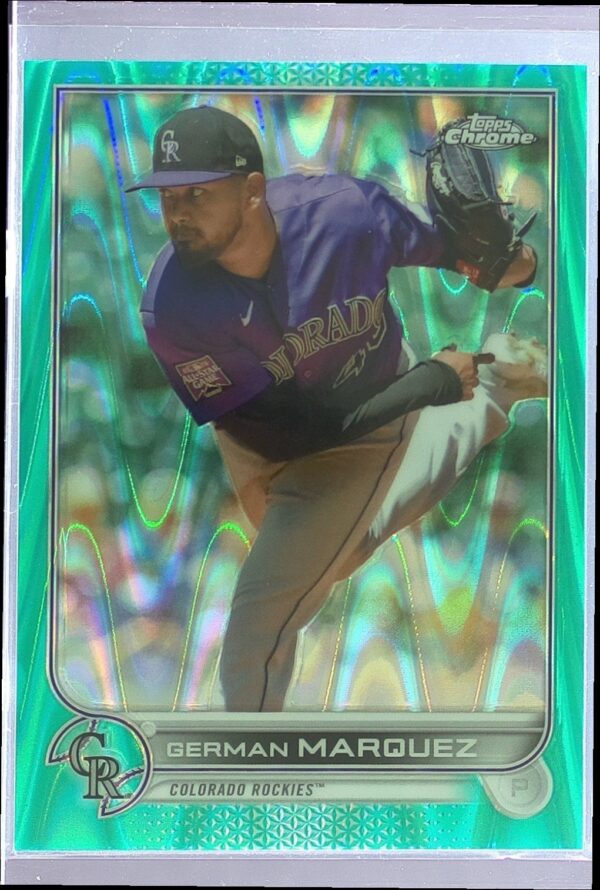 2022 Topps Chrome Sonic German Marquez Aqua RayWave Refractor /199 #219 Rockies