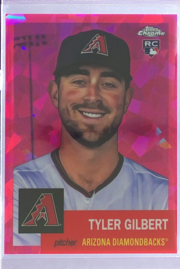 2022 Topps Chrome Tyler Gilbert RC Platinum Toile Cream/Fuchshia Atomic /100