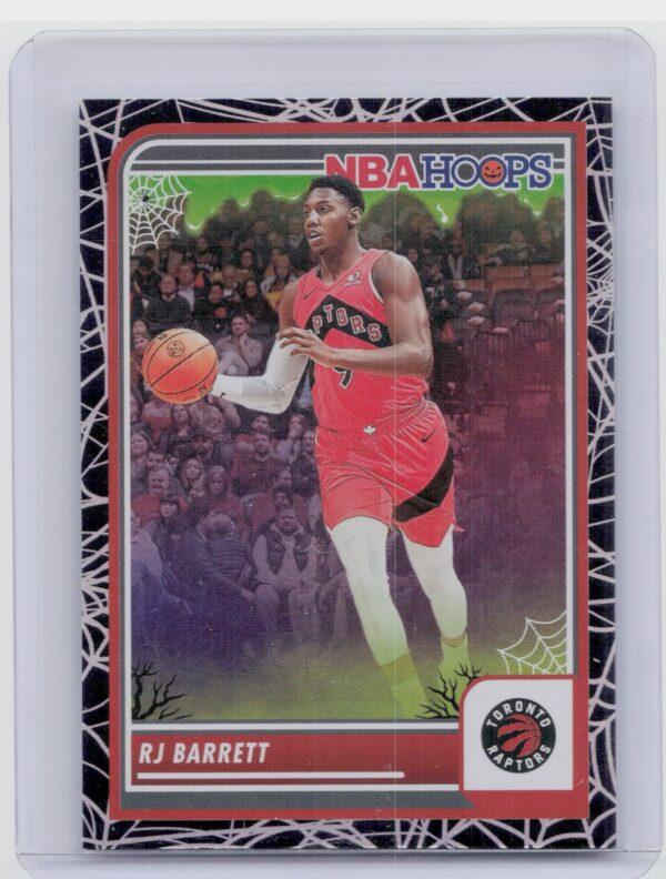 2023-24 Hoops Haunted Hoops RJ Barrett Holo Webs 158 Knicks