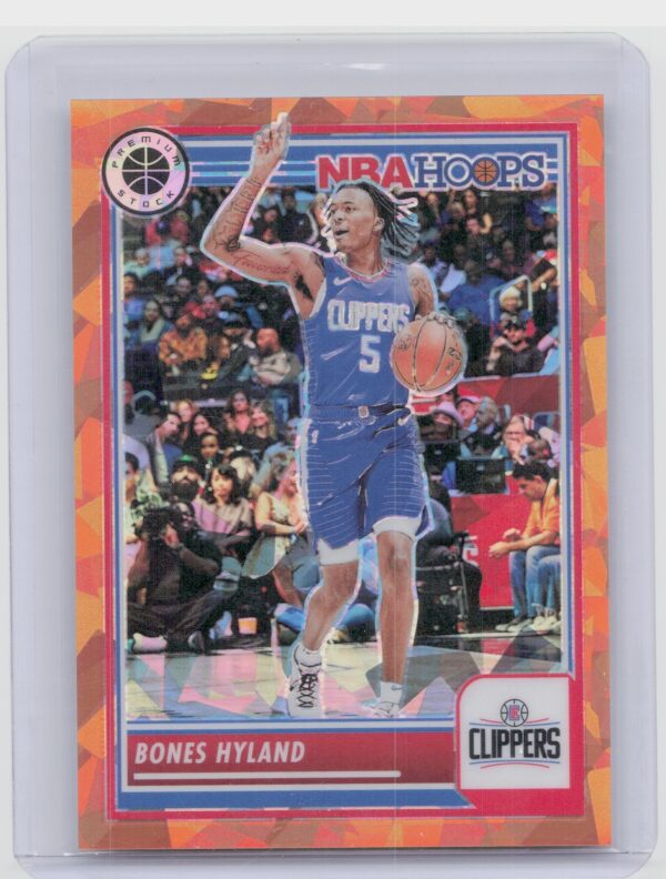 2023-24 Hoops Premium Stock Bones Hyland Orange Ice Prizm /125 204 Clippers