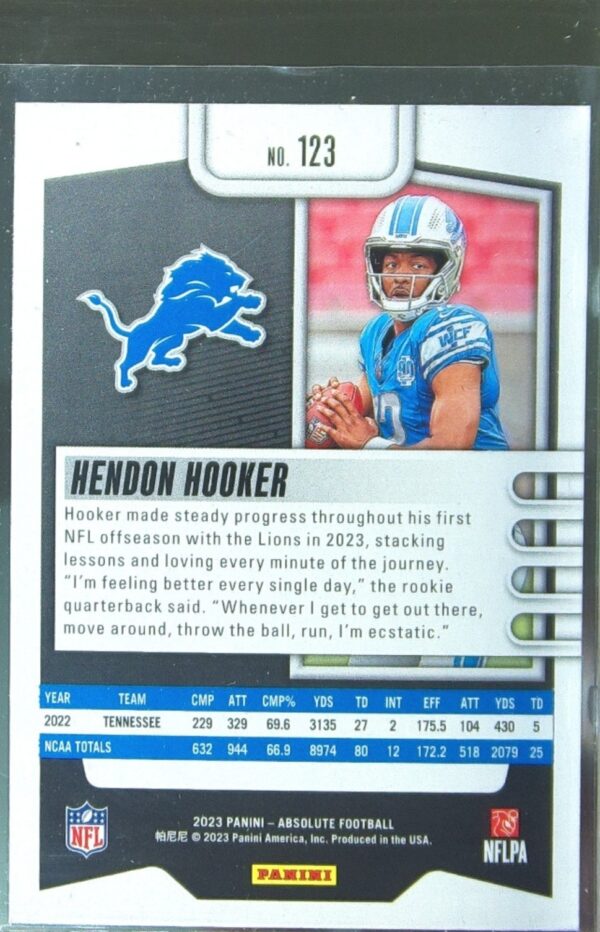 2023 Absolute Hendon Hooker Retail RC #123 Lions - Image 3