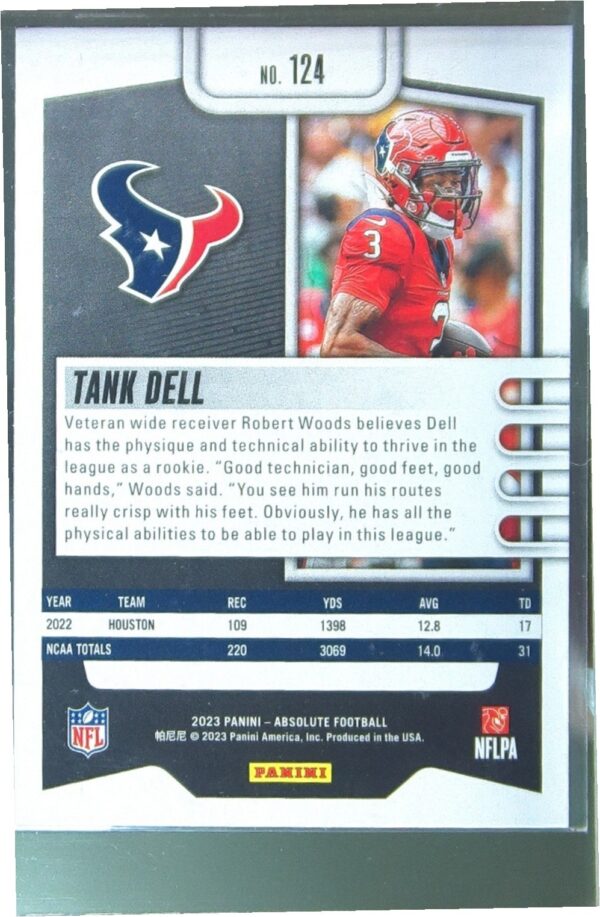 2023 Absolute Tank Dell Retail RC #124 Texans - Image 3