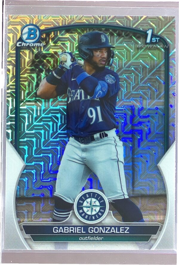 2023 Bowman Gabriel Gonzalez #BCP-133 Mariners Chrome Prospects Mojo Refractor
