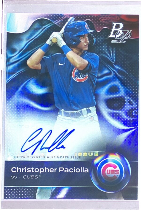 2023 Bowman Platinum Christopher Paciolla Auto #TOP-83 Cubs Top Prospects Auto
