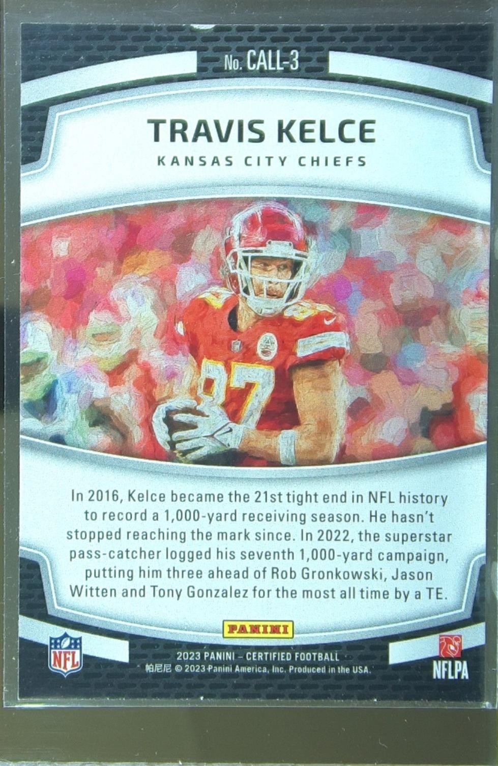 2023 Certified Travis Kelce #CALL-3 Chiefs Calling Cards - Image 3
