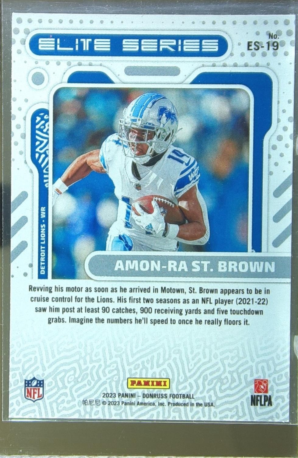 2023 Donruss Amon-Ra St. Brown #ES-19 Lions Elite Series - Image 3
