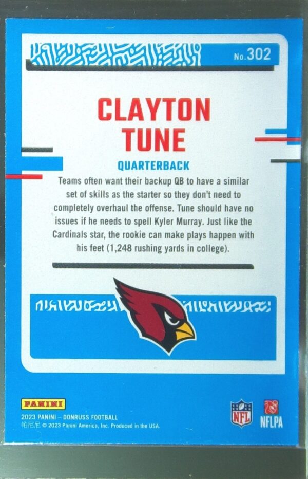 2023 Donruss Clayton Tune RC #302 Cardinals - Image 3