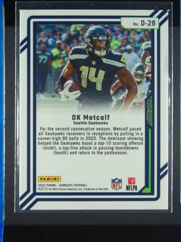 2023 Donruss DK Metcalf #D-28 Seahawks Dominators - Image 3