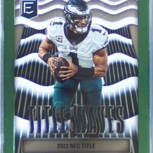 2023 Donruss Elite Jalen Hurts #TW-10 Eagles Title Waves Green