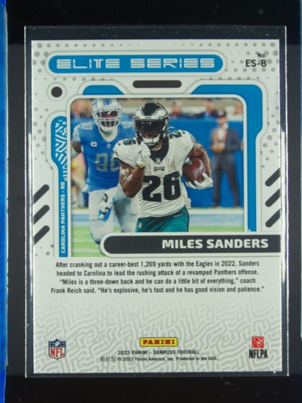 2023 Donruss Miles Sanders #ES-8 Panthers Elite Series - Image 3