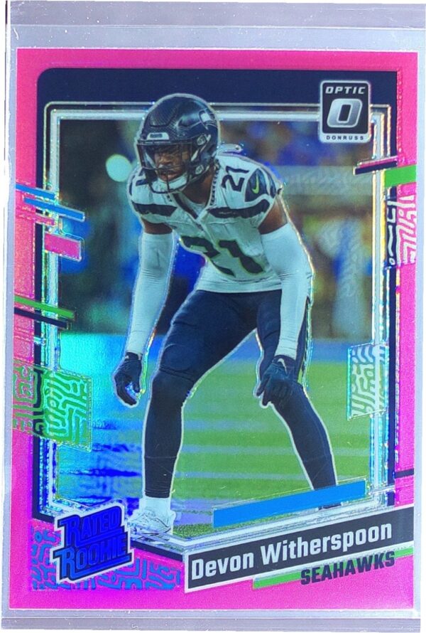 2023 Donruss Optic Devon Witherspoon Pink RC #292 Seahawks