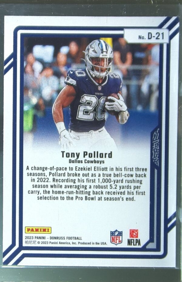 2023 Donruss Tony Pollard #D-21 Cowboys Dominators - Image 3