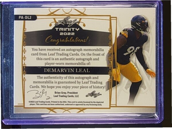 2023 Leaf Demarvin Leal Auto /75 JSY PA-DL2 - Image 3