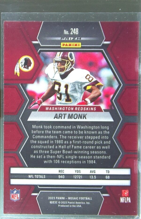 2023 Mosaic Art Monk Reactive Yellow Mosaic #248 Redskins - Image 3