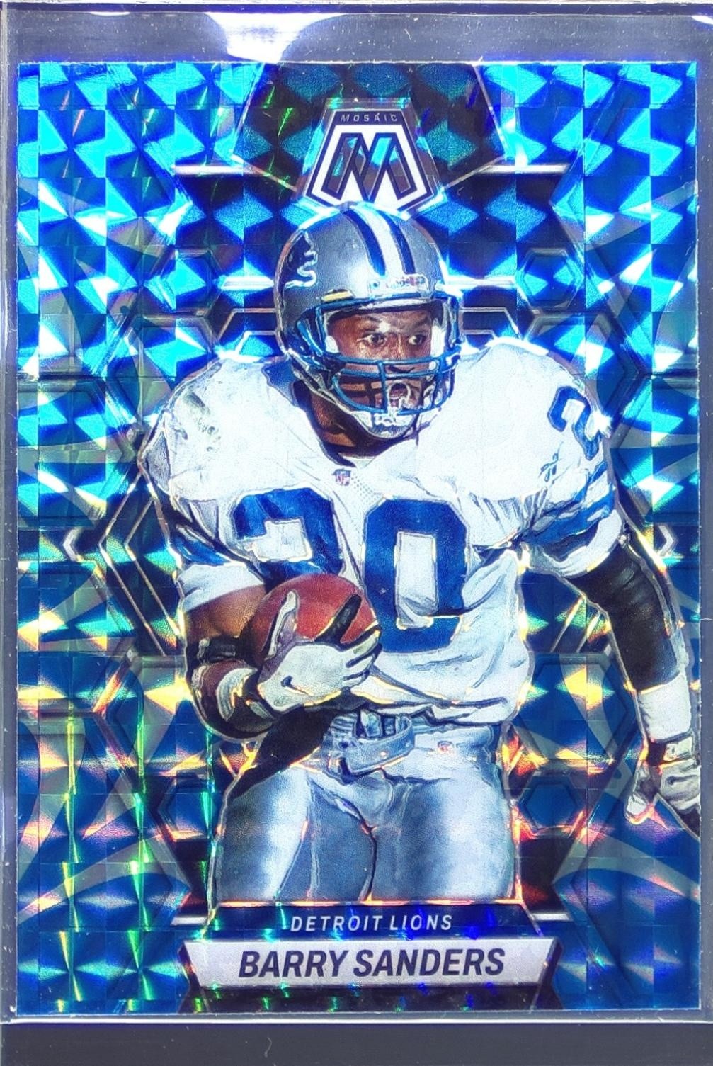 2023 Mosaic Barry Sanders Reactive Blue Mosaic #190 Lions